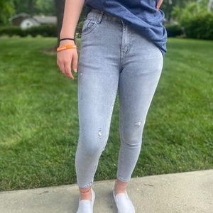 Gray Denim Skinny Jeans